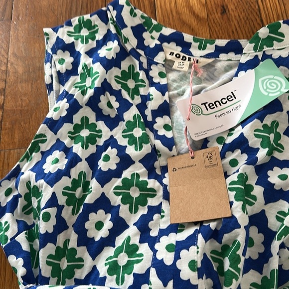 NWT Boden Naomi notch jersey te length maxi dress green tambourine geo 8 petite - Picture 2 of 4